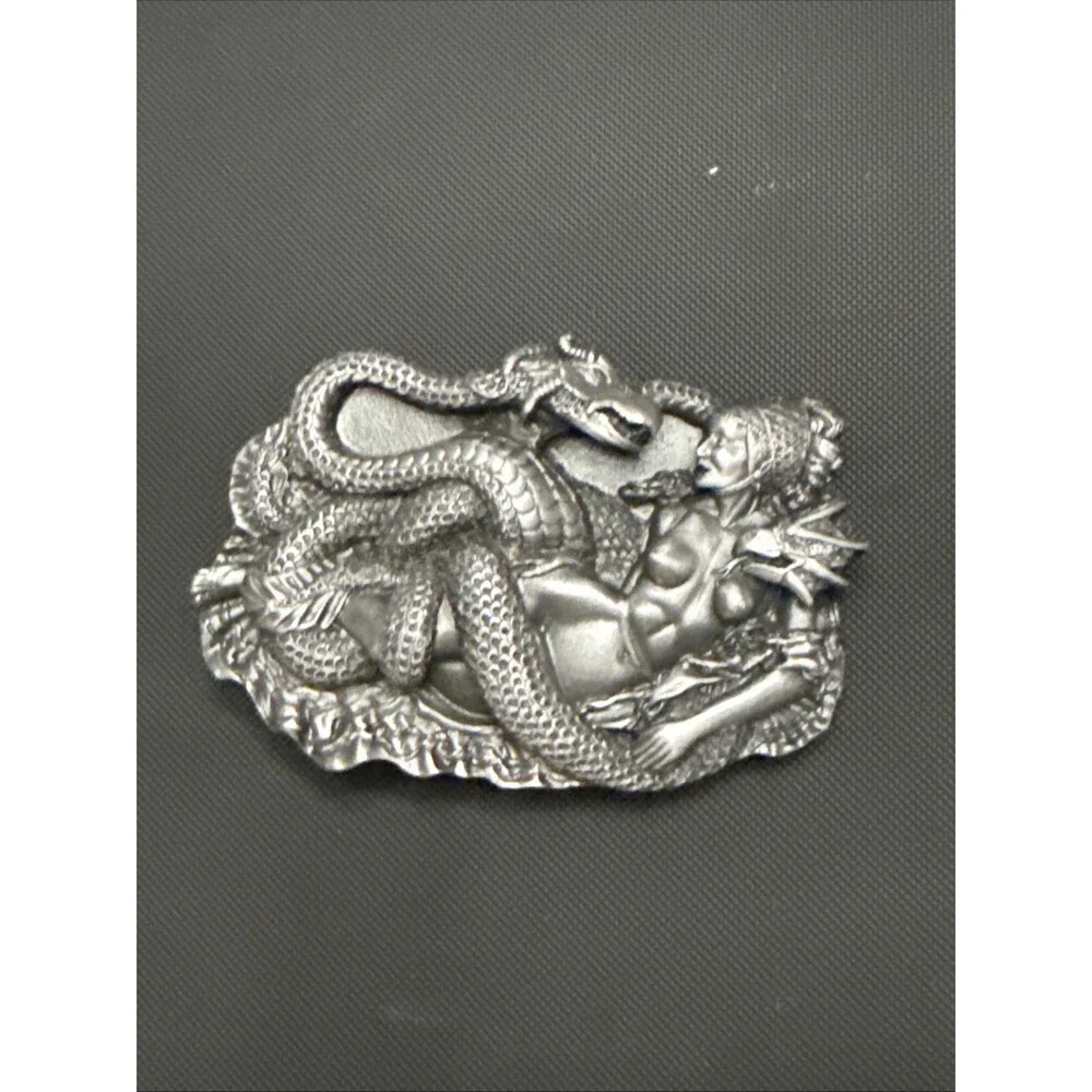 Vintage 1992 Bergamot Brass Works Chinese Dragon Belt Buckle USA